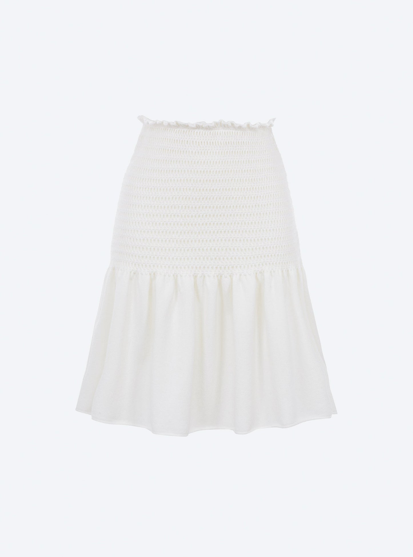 jupe courte en maille smockée