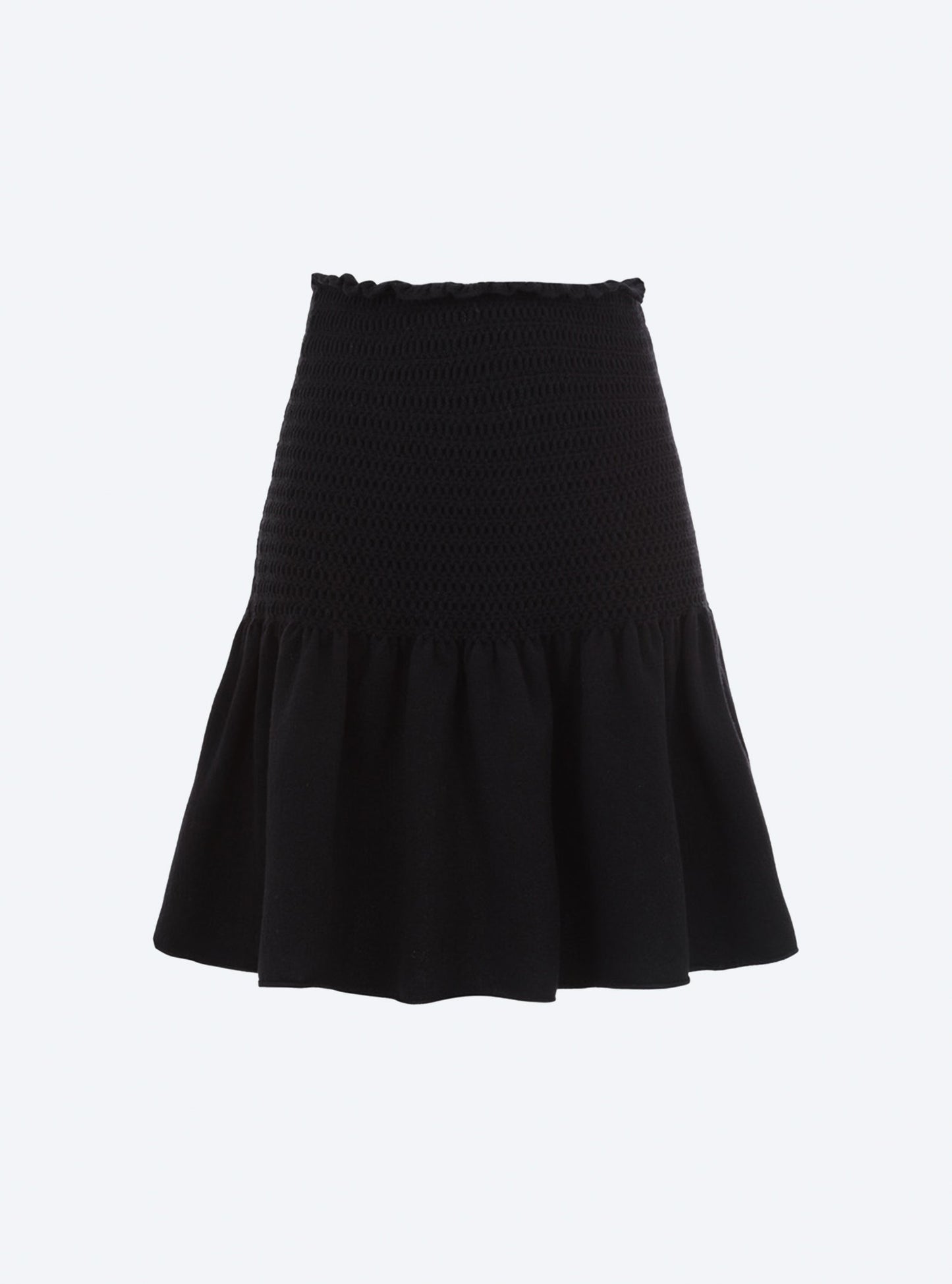 jupe courte en maille smockée
