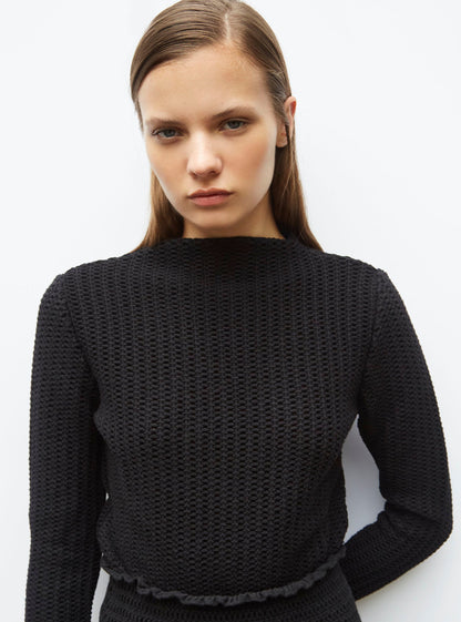 top droit en maille smockée