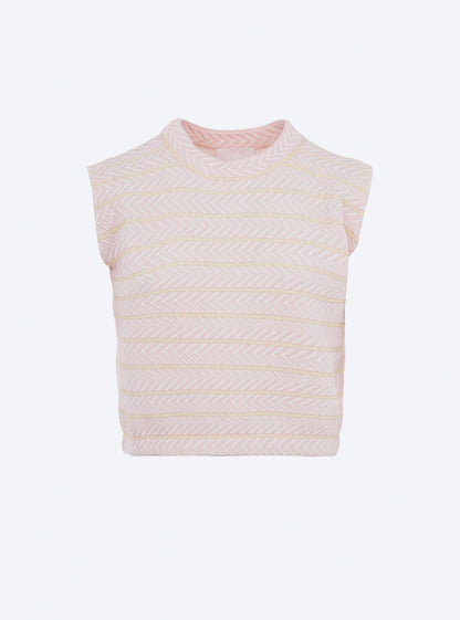 top en maille panier tressé