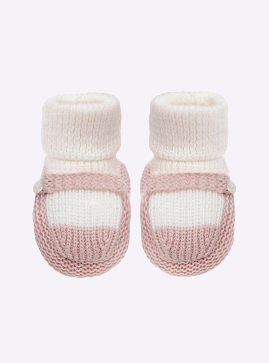 chaussons bébé à bride bicolores