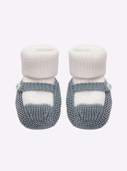 chaussons bébé à bride bicolores