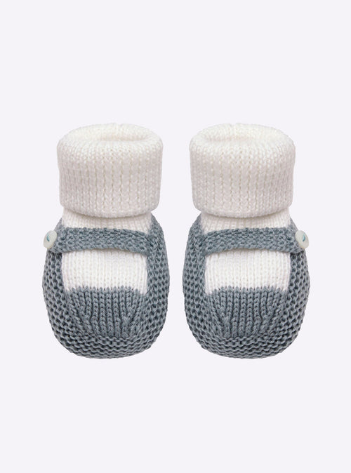 chaussons bébé à bride bicolores