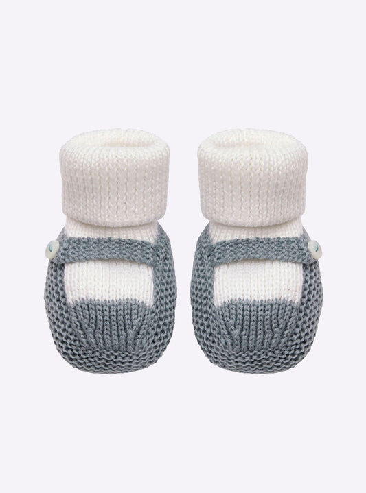 chaussons bébé à bride bicolores