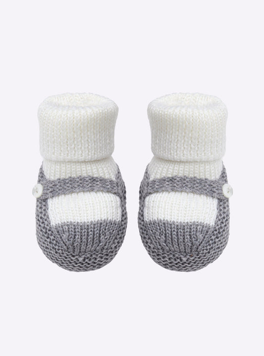 chaussons bébé à bride bicolores