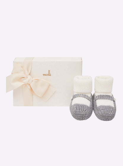 chaussons bébé à bride bicolores
