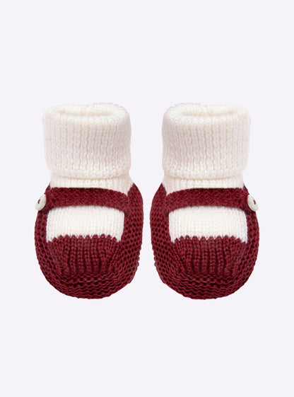 chaussons bébé à bride bicolores