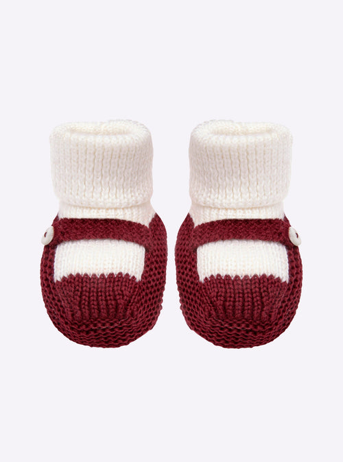 chaussons bébé à bride bicolores