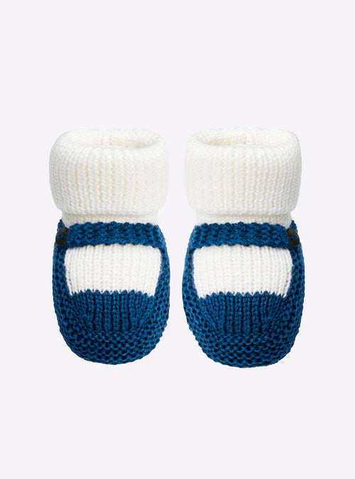 chaussons bébé à bride bicolores