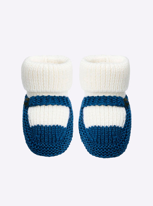 chaussons bébé à bride bicolores