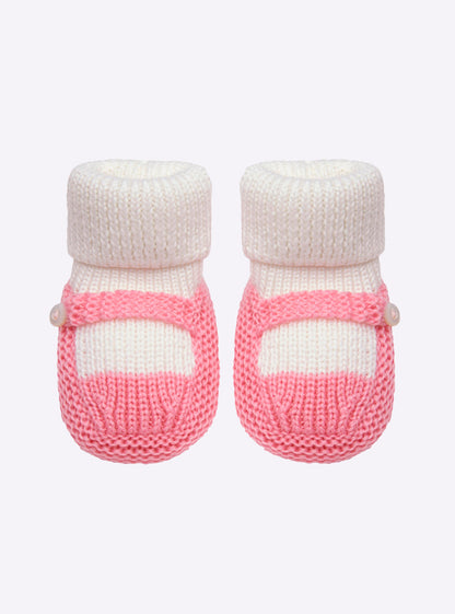 chaussons bébé à bride bicolores