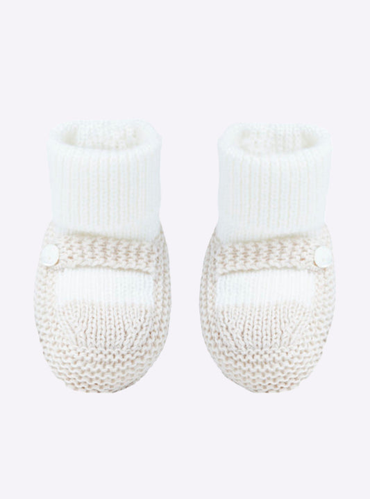 chaussons bébé à bride bicolores