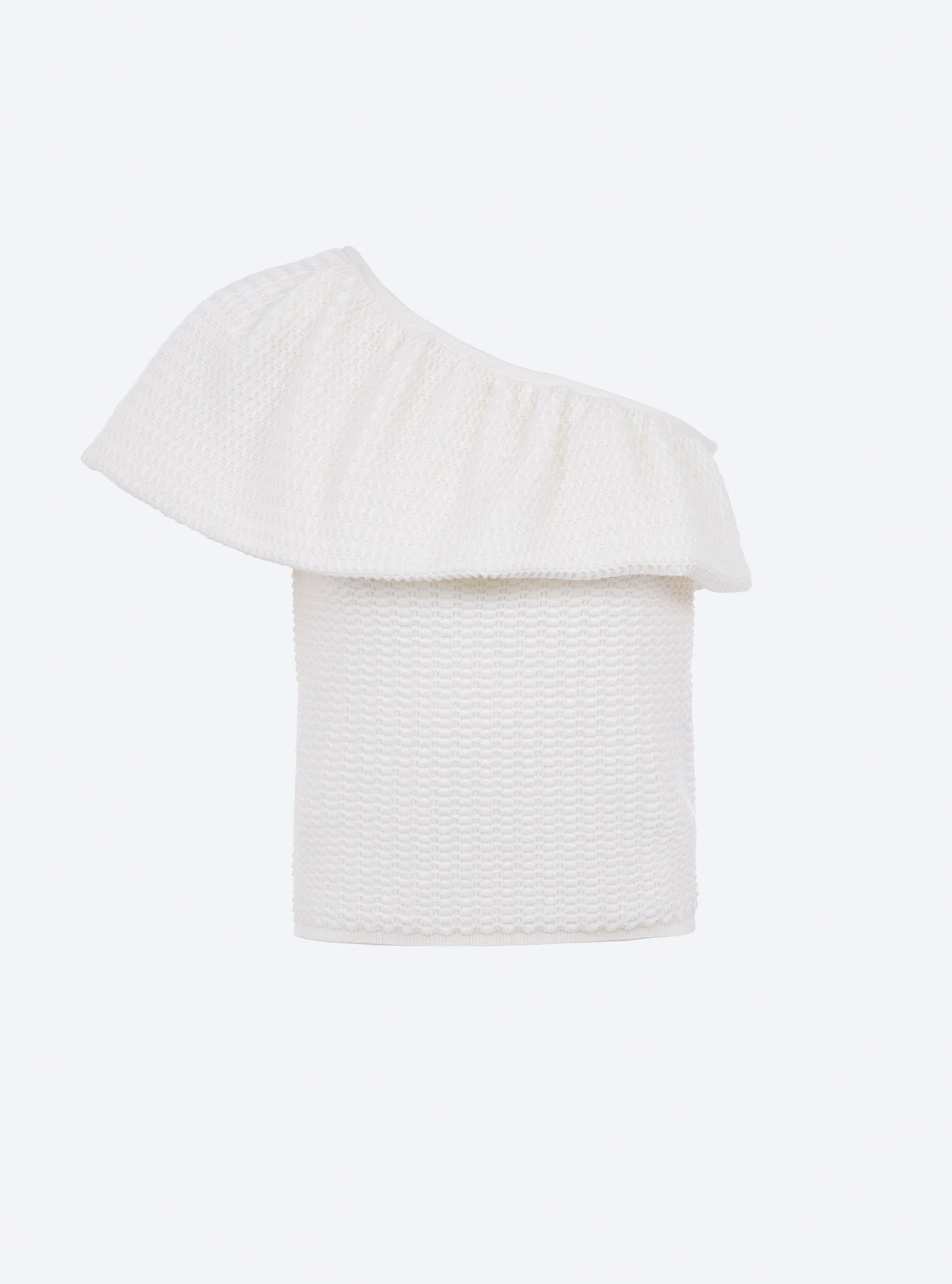 one shoulder en maille smockée