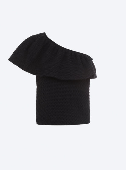 one shoulder en maille smockée
