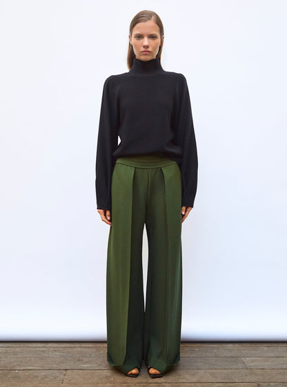 pantalon taille haute maille couture