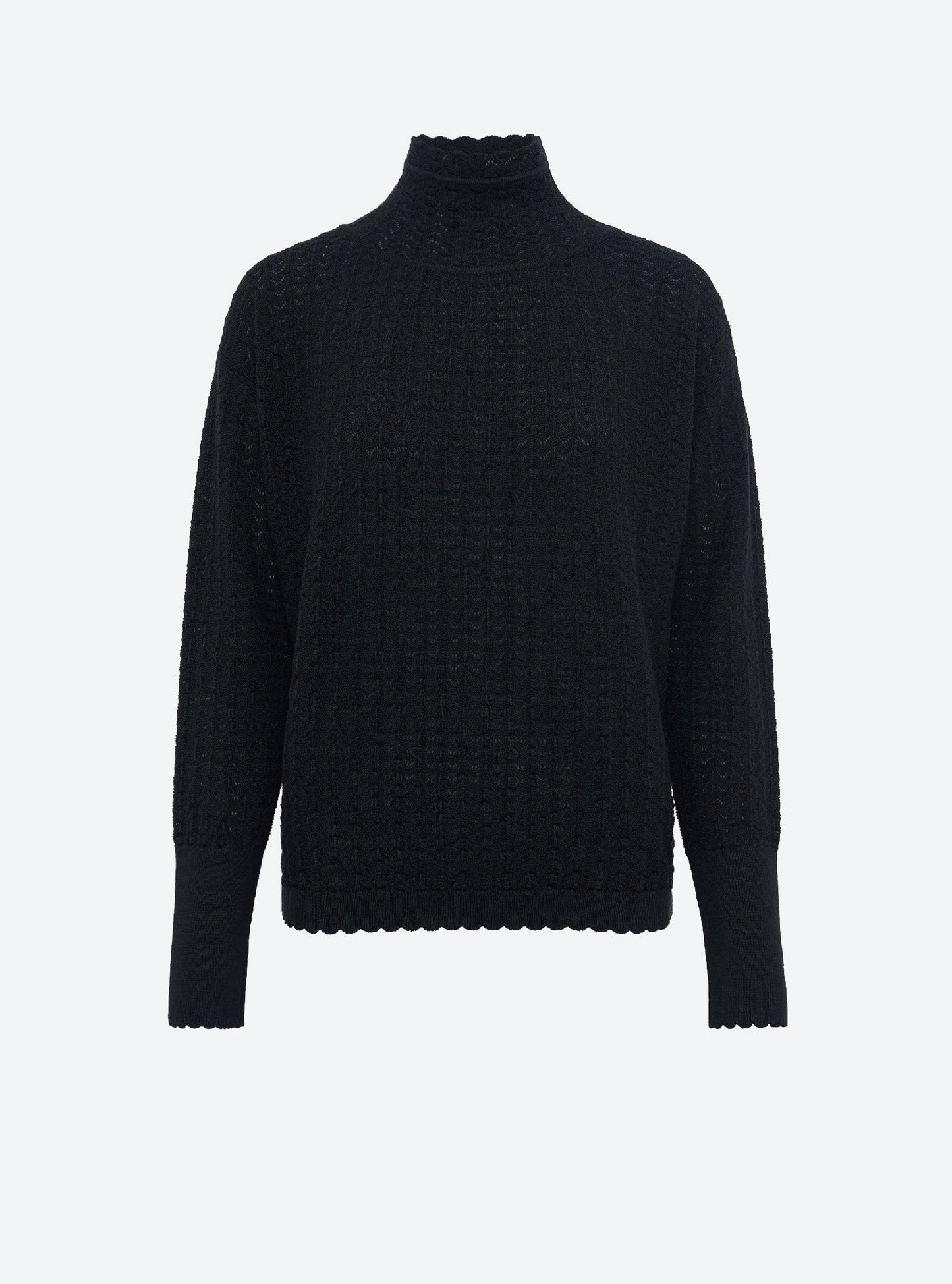top maille pointelle col montant