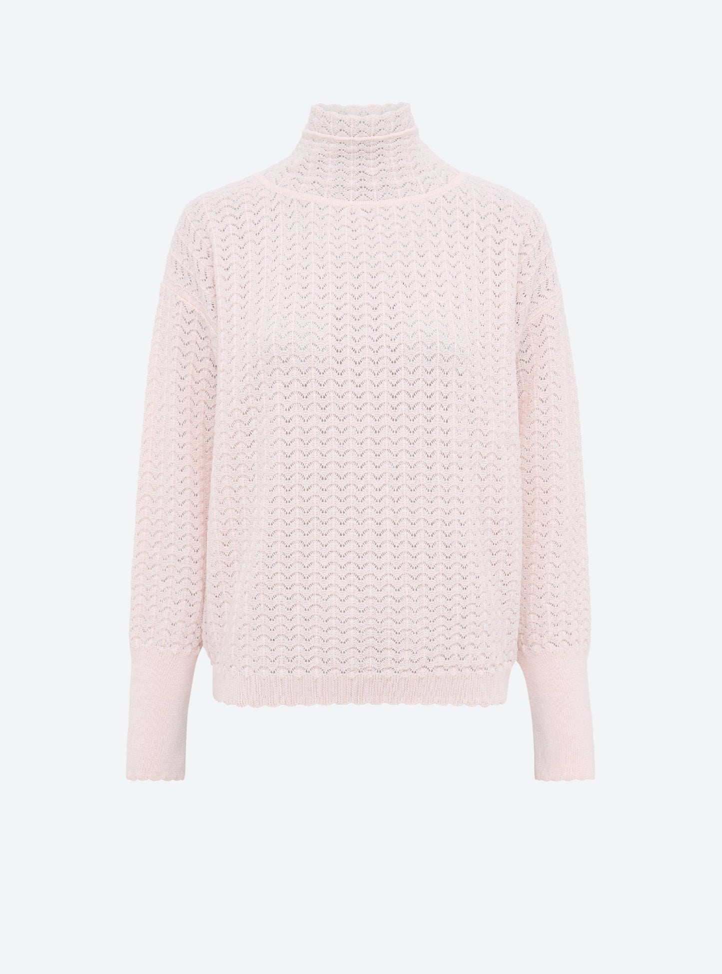 top maille pointelle col montant