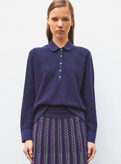 chemise maille col croquet