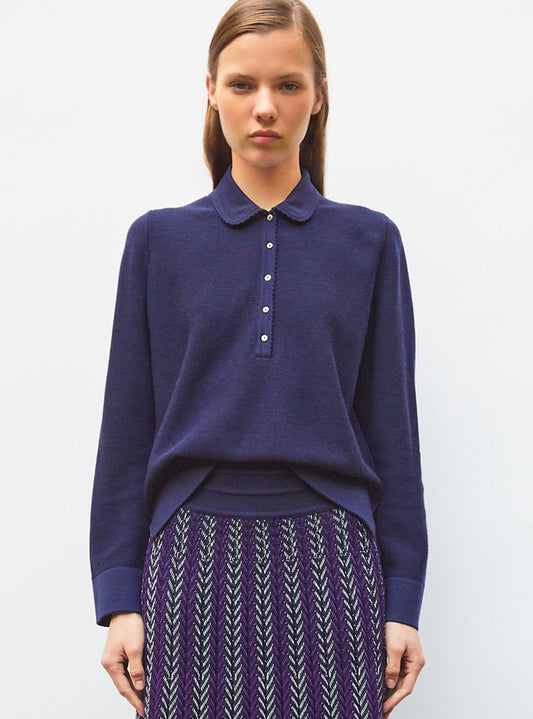 chemise maille col croquet