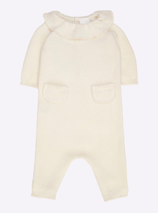 combinaison bébé à col festonné
