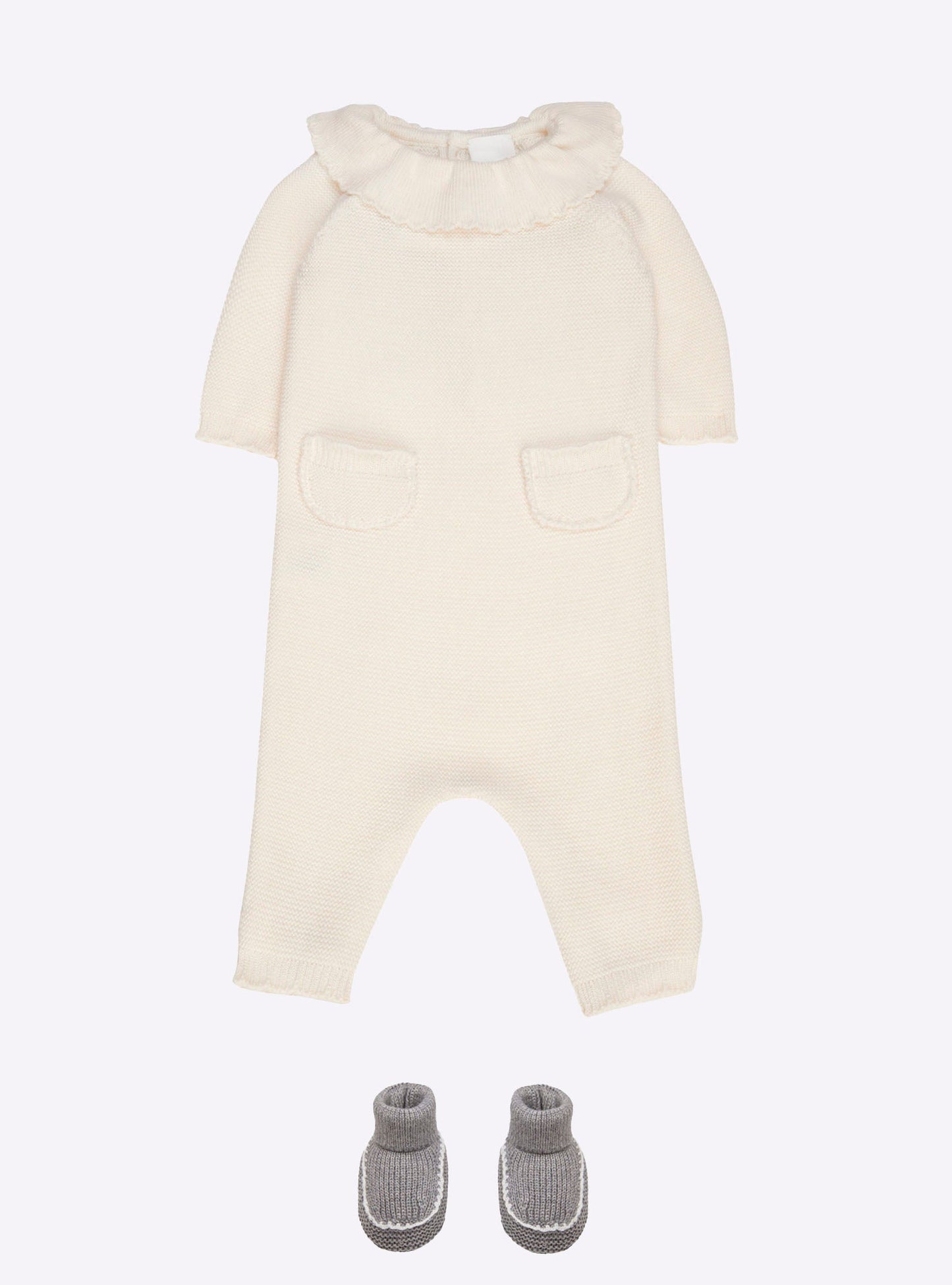 combinaison bébé à col festonné