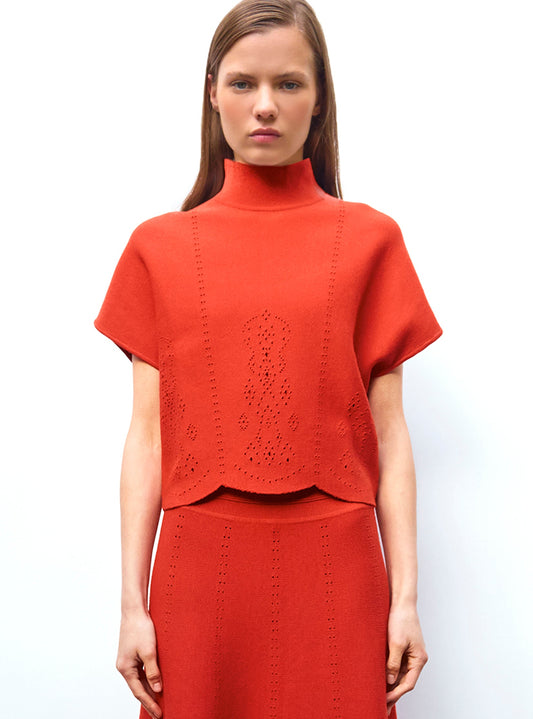top maille broderie anglaise