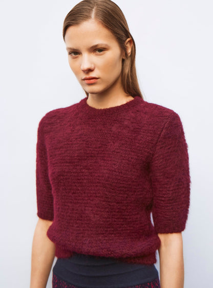top manches coudes maille duveteuse
