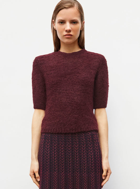 top manches coudes maille duveteuse