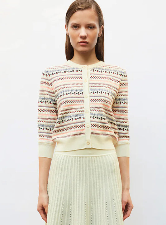 cardigan maille jacquard fair isle