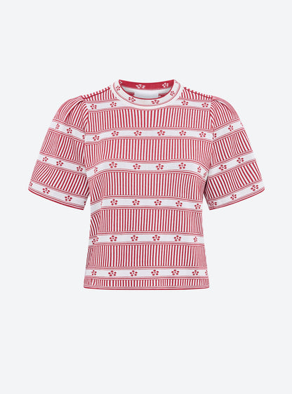 top jacquard mini fleurs