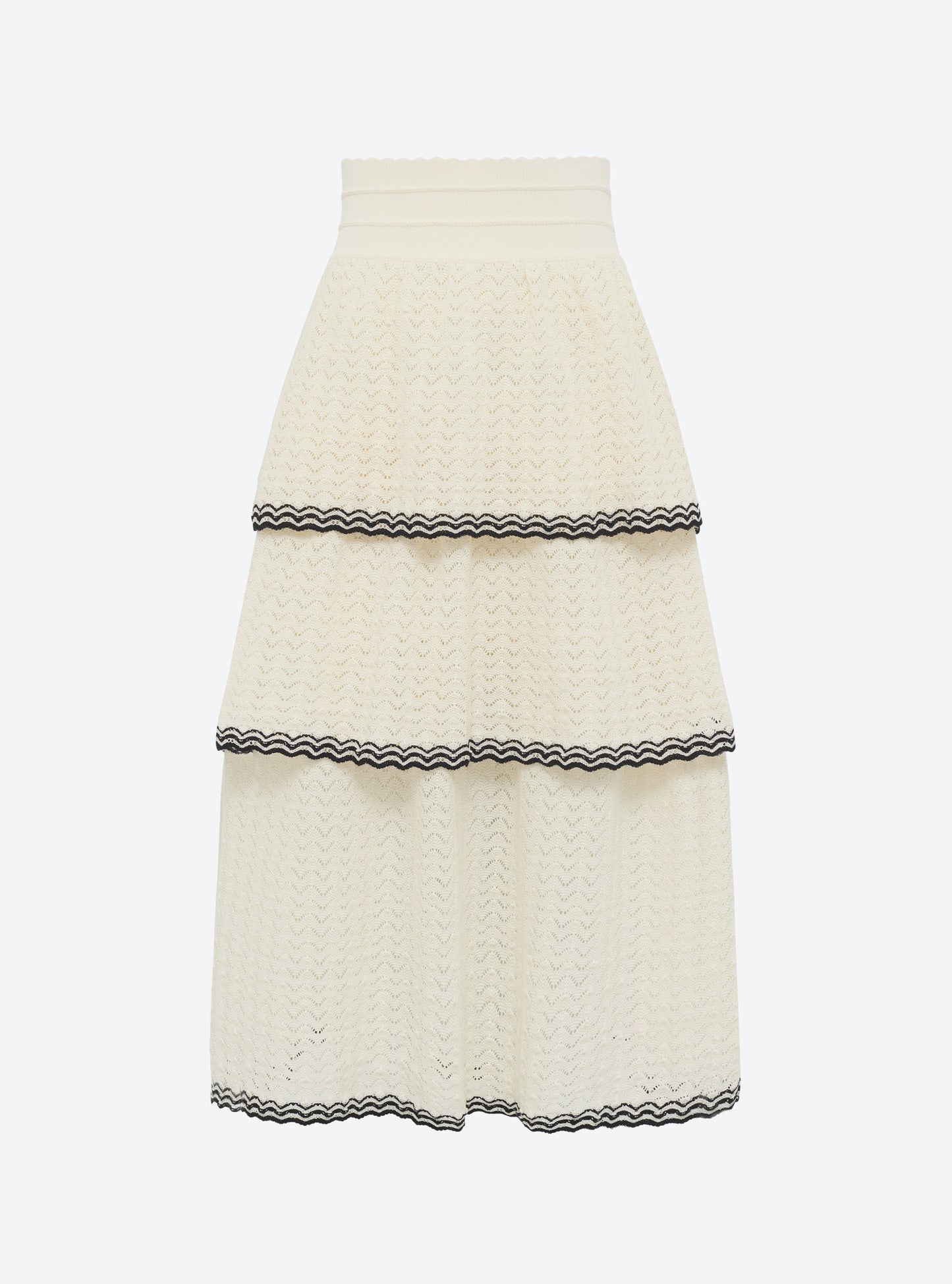 jupe maille pointelle à volants