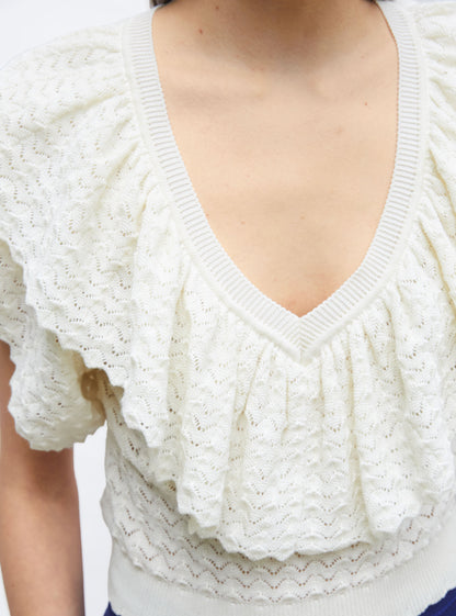 top v maille pointelle