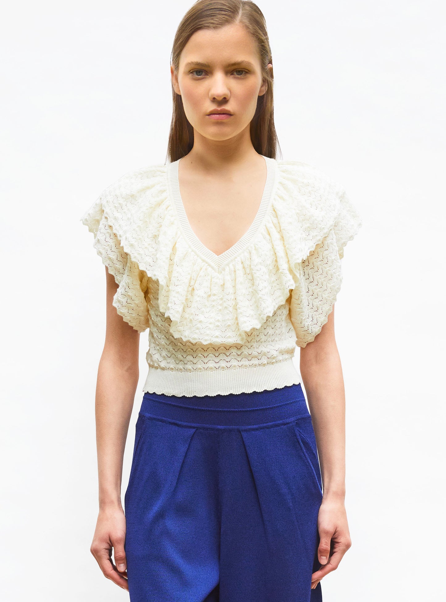 top v maille pointelle