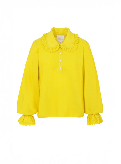 blouse en maille col dentelle