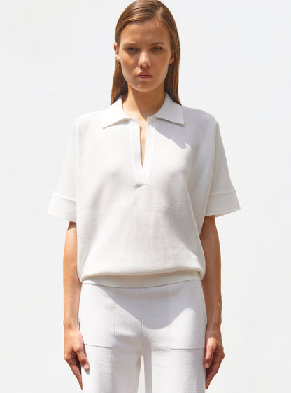 top ample à col polo