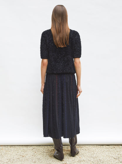 jupe longue maille plumetis