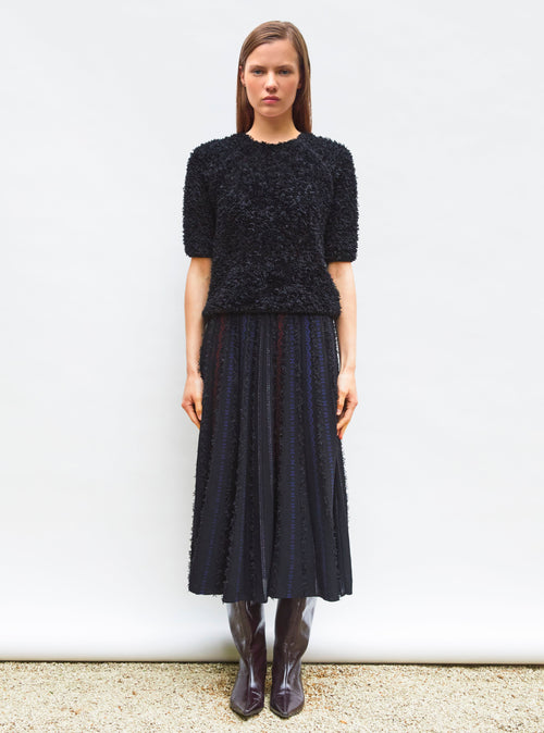 jupe longue maille plumetis