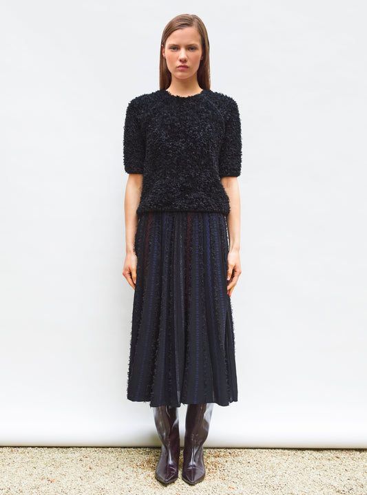 jupe longue maille plumetis