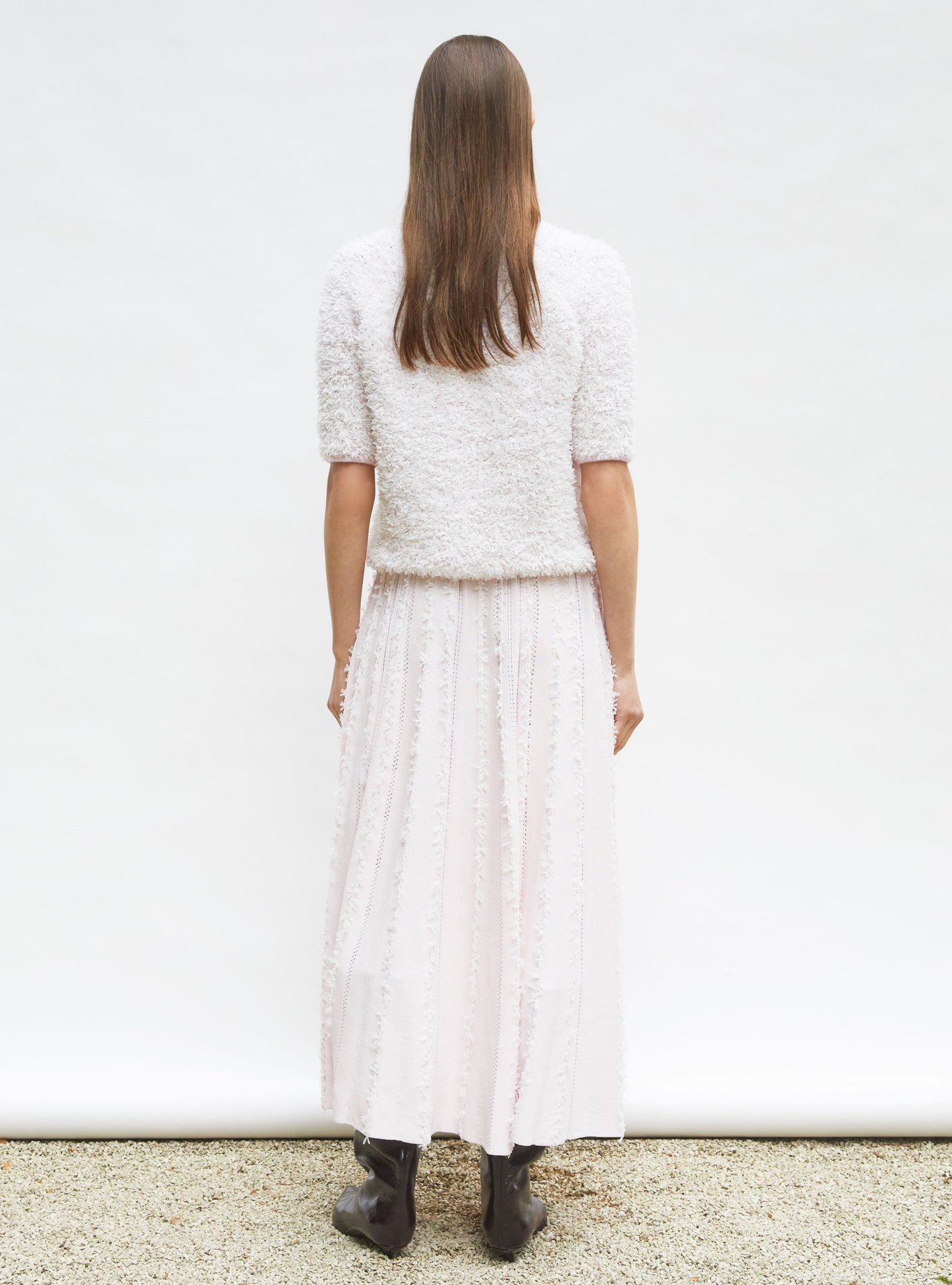 jupe longue maille plumetis