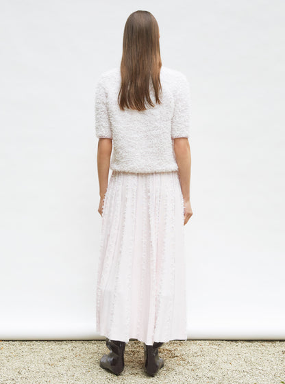 jupe longue maille plumetis
