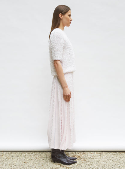 jupe longue maille plumetis