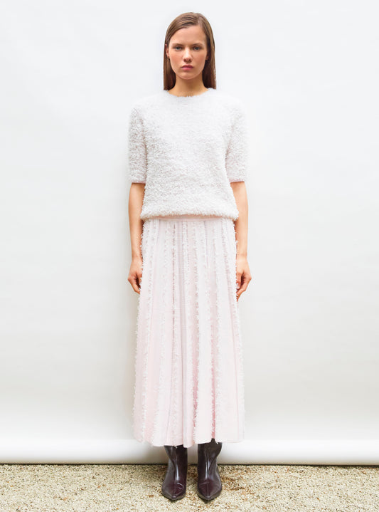 jupe longue maille plumetis