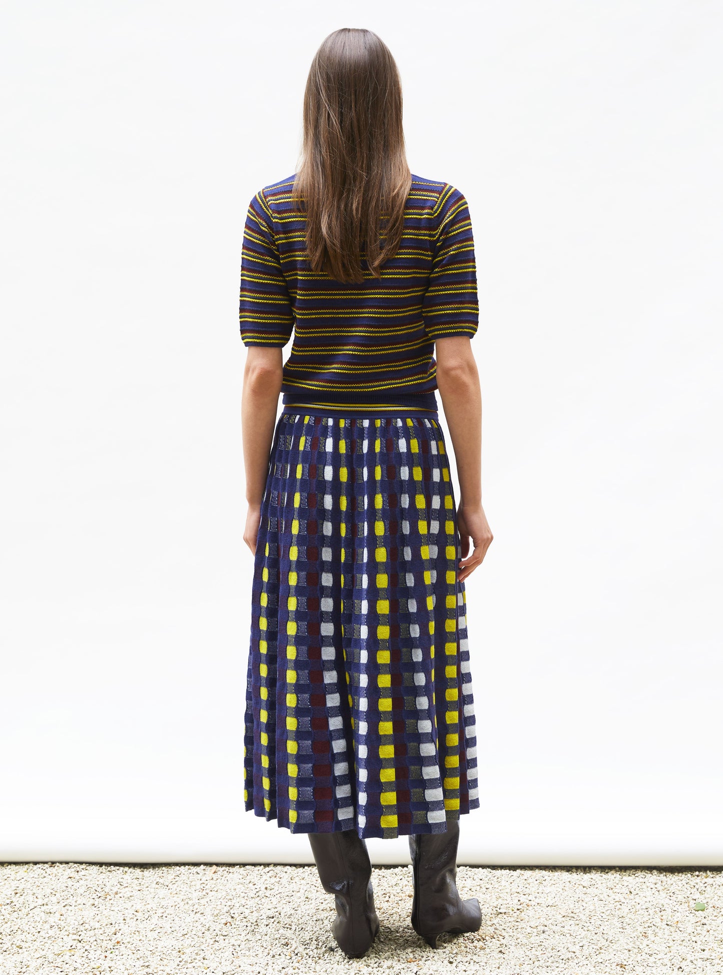 top fin maille rayée colorée