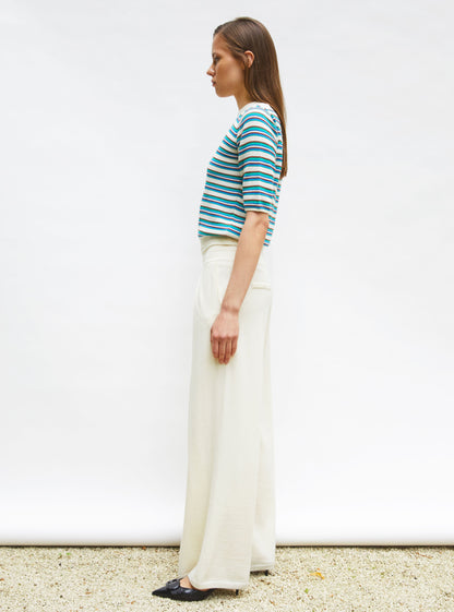top fin maille rayée colorée