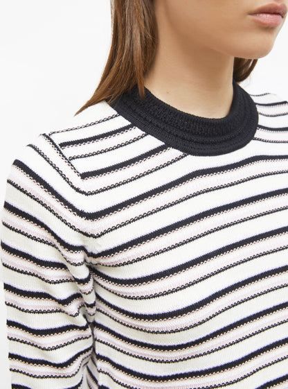 top fin maille rayée colorée