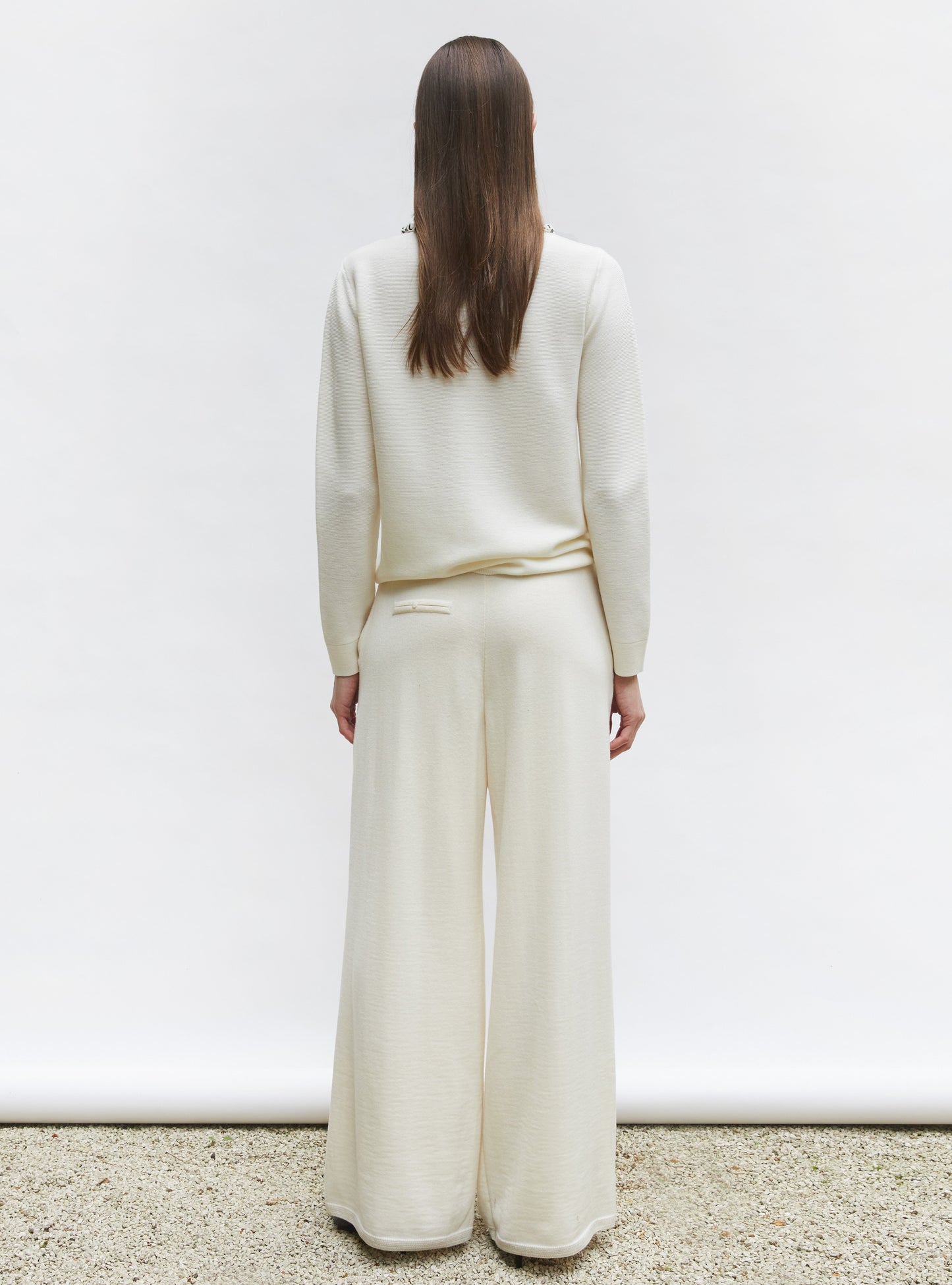 chemise en maille col volanté