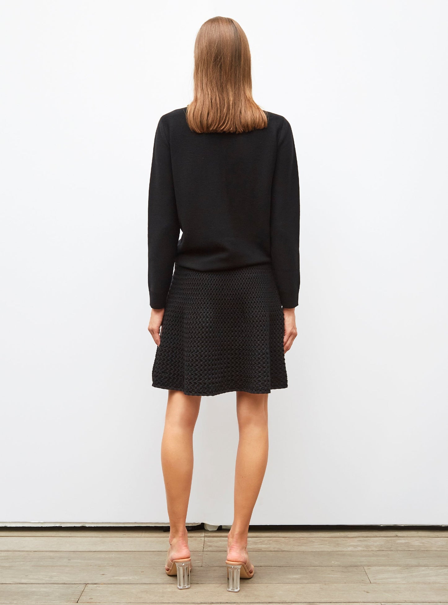 chemise en maille col volanté