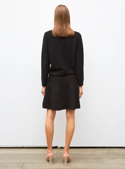 chemise en maille col volanté