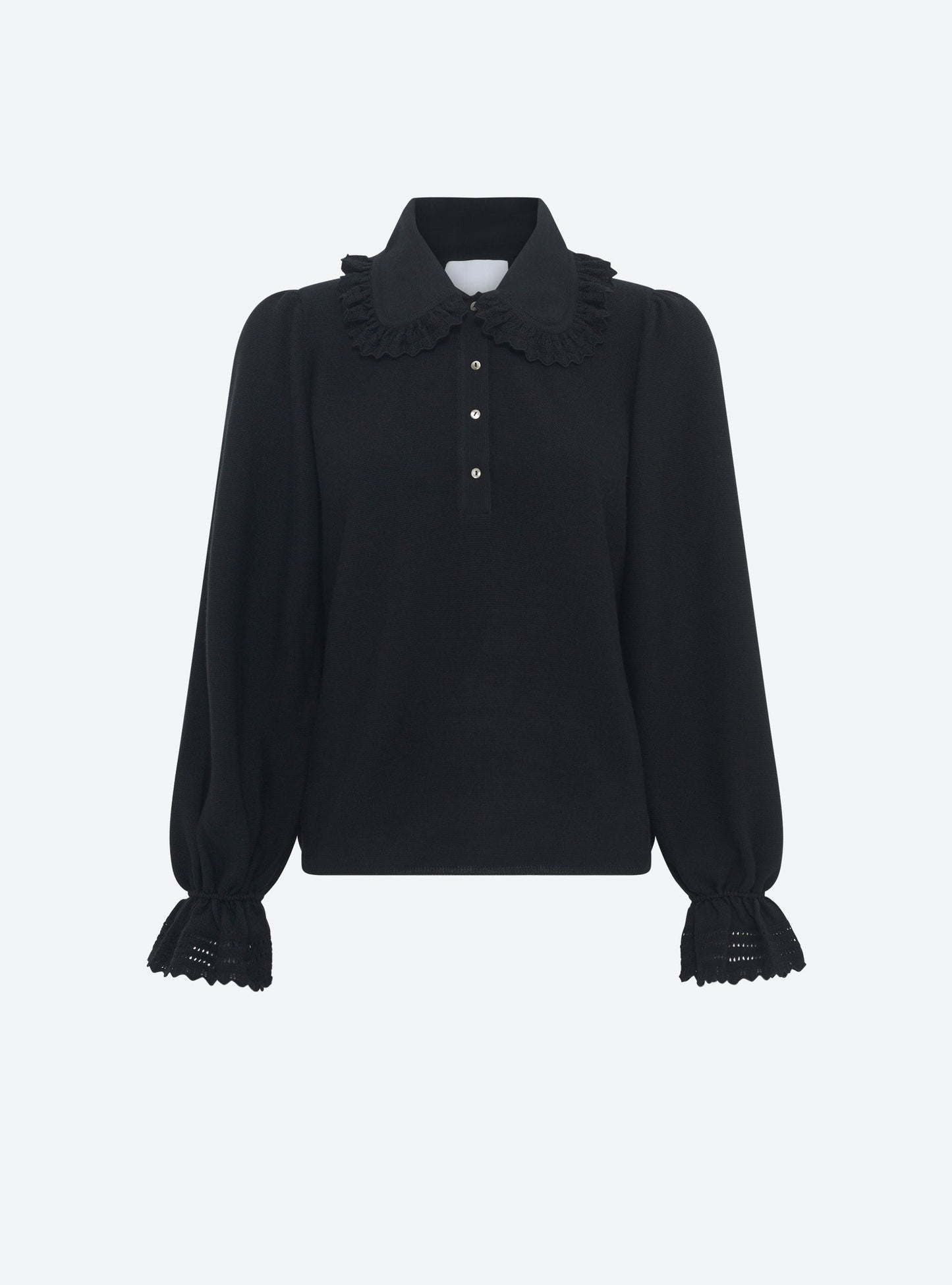 blouse en maille col dentelle