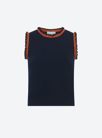 top maille à mini volants